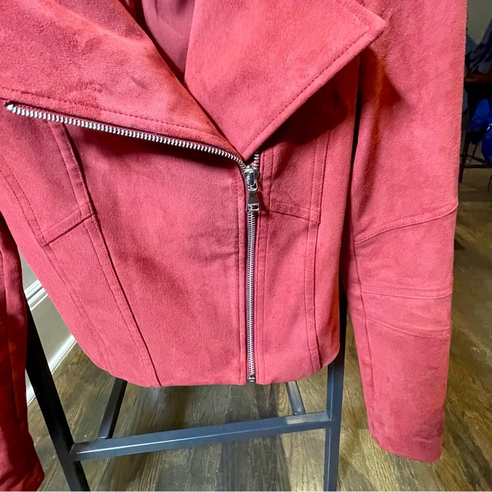 Sz xxs Express suede cropped Red Jacket - Picture 3 of 7